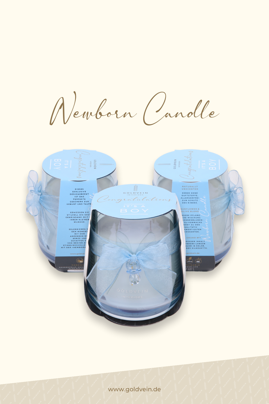 Newborn Candle · Blue · Size Grand No.1