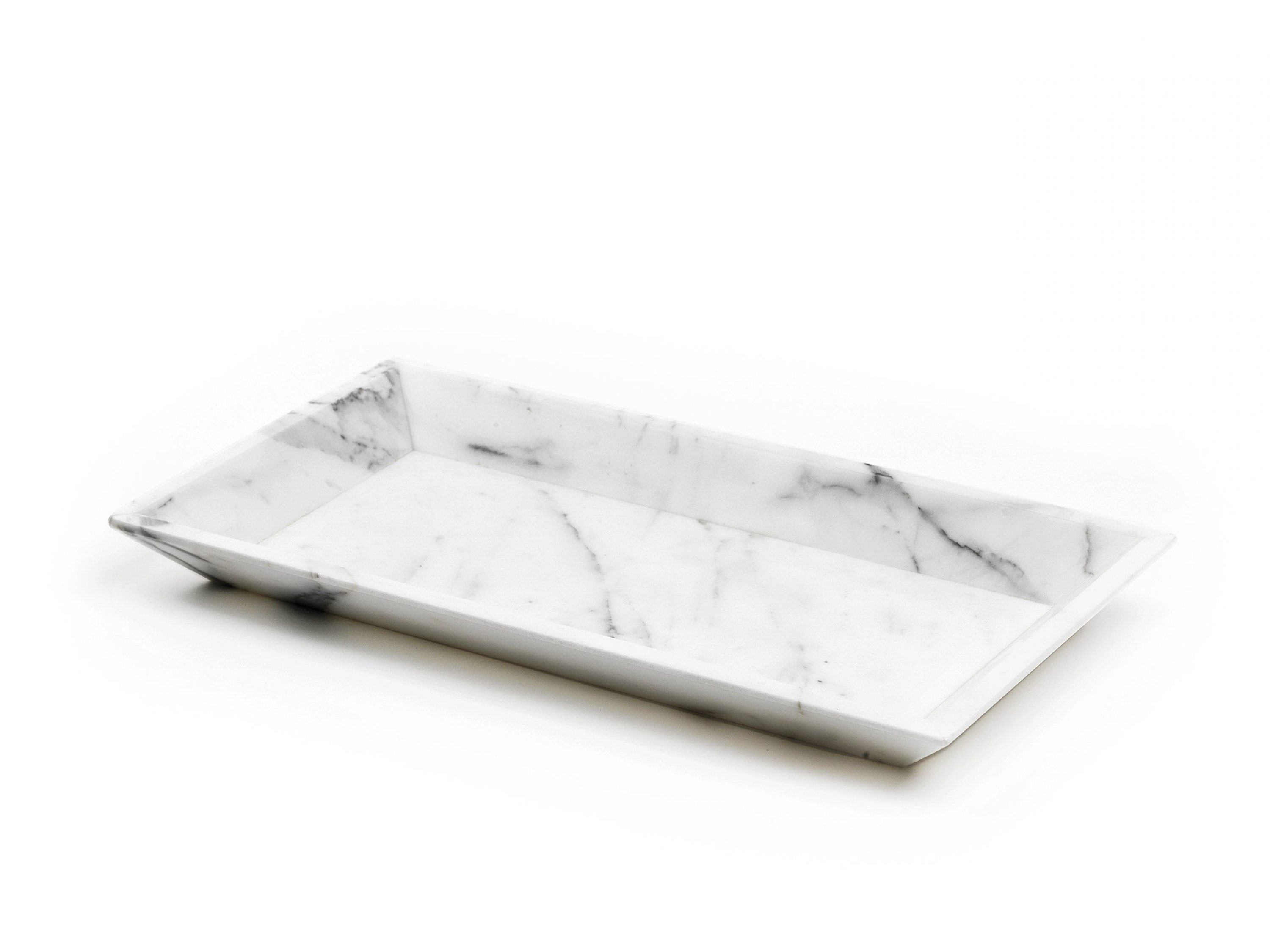 Serviertablett mit Ecken · Carrara Marmor