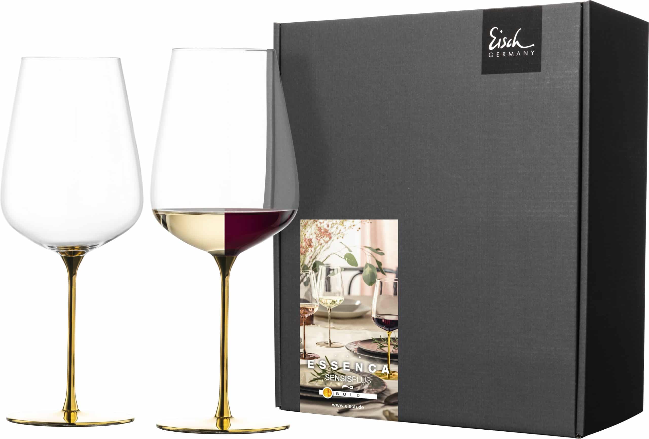 Set aus 2 ESSENCA SENSISPLUS Weingläsern · Edelmetall veredelt