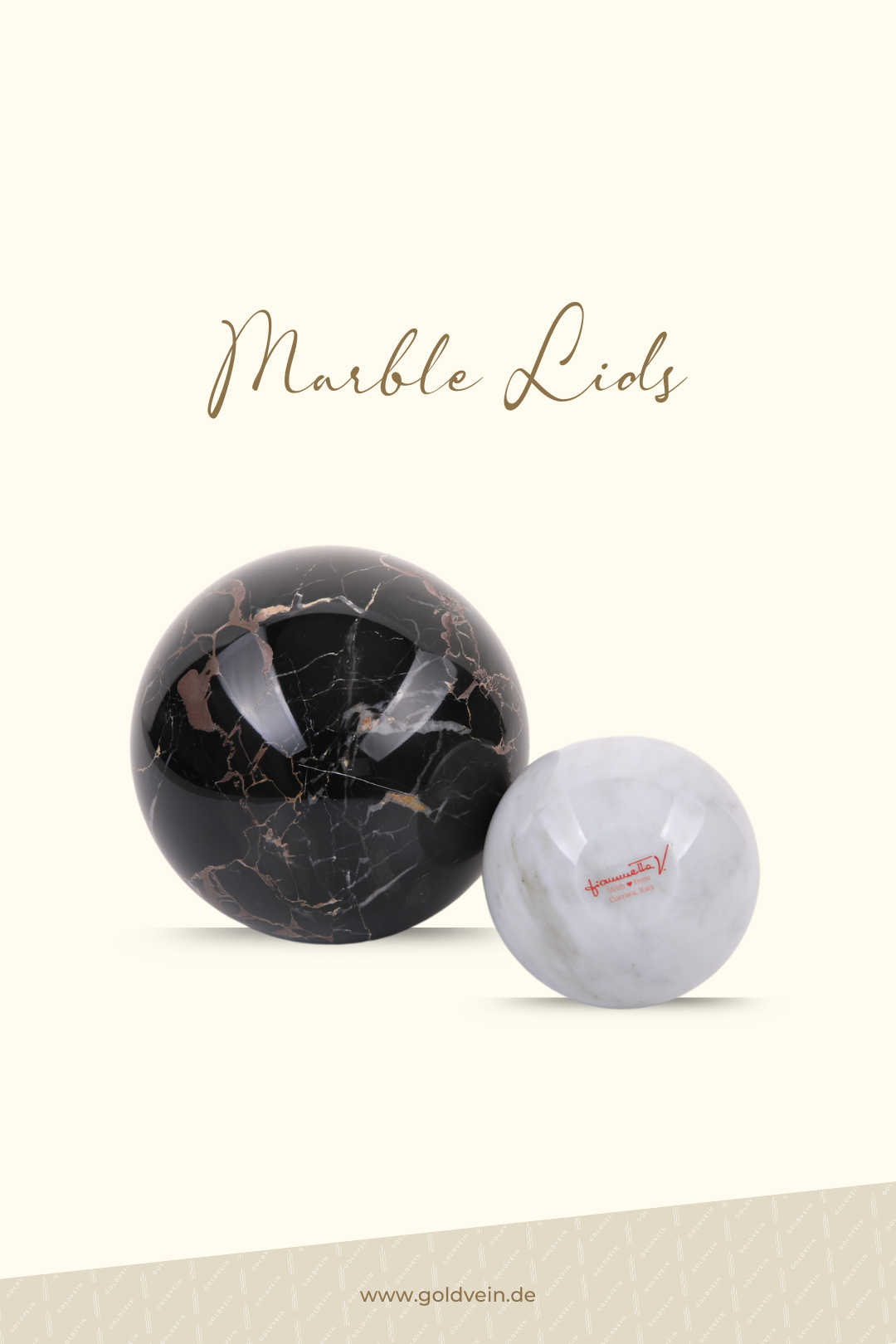 Luxury Marble Lids · Fully Customized