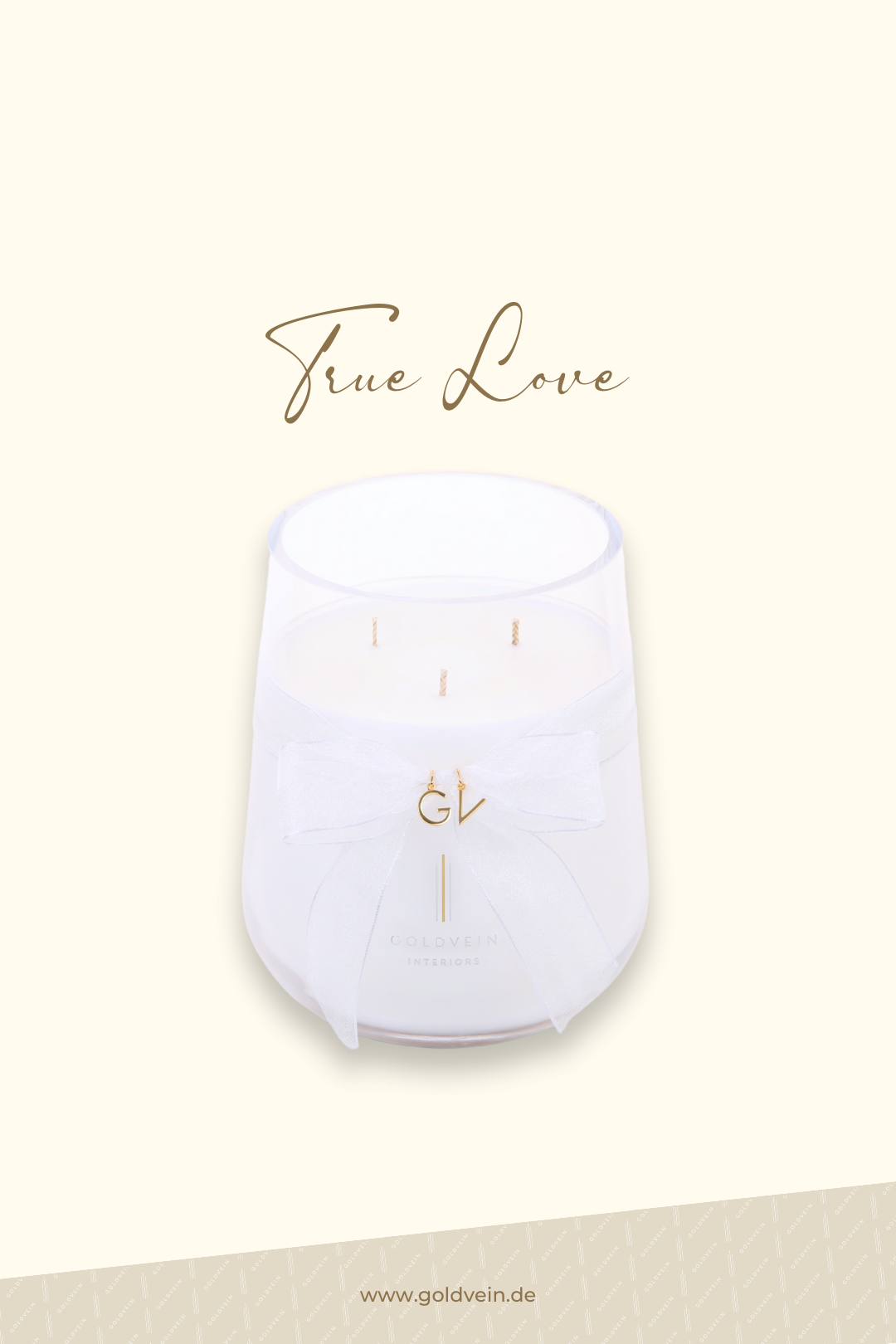 True Love Candle · White-Clear · Size Grand No.2