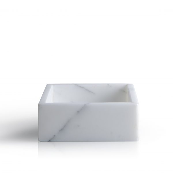 Serviertablett mit Ecken · Carrara Marmor